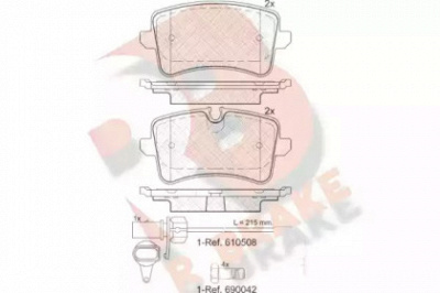 R BRAKE rb1986203 -  Комплект тормозных колодок, дисковый тормоз